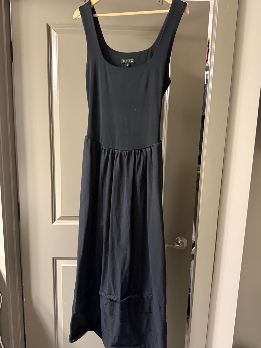 J. Crew Black Scoop Neck Sleeveless Maxi Dress